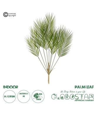 GloboStar® Artificial Garden Green PALMLEAF BRANCH 21155 Τεχνητό Διακοσμητικό Κλαδί Φοίνικα Πράσινο Y90cm